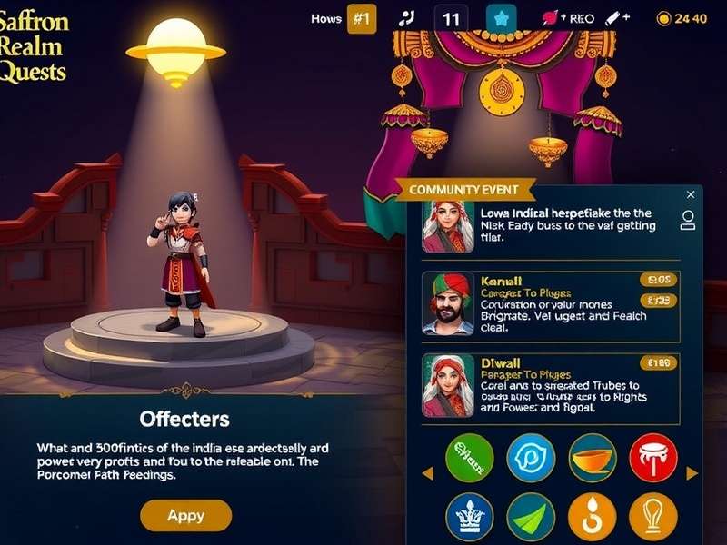 Saffron Realm Quests gameplay screenshot showing character in mystical environment